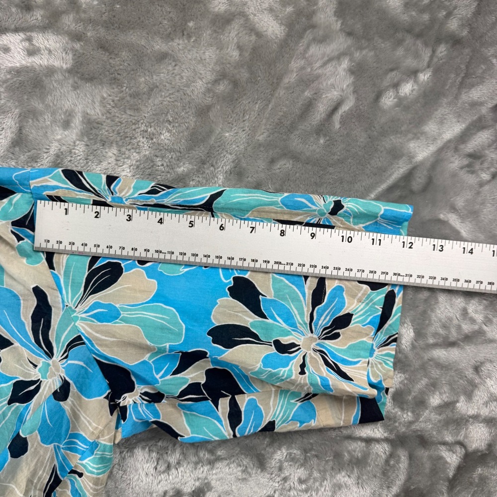 Tommy Hilfiger Floral Front Knot Cropped Top Blue Tropical Cotton Coastal Cruise - Picture 8 of 16